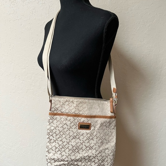 Tommy Hilfiger Beige and Brown Crossbody Bag - Picture 1 of 5